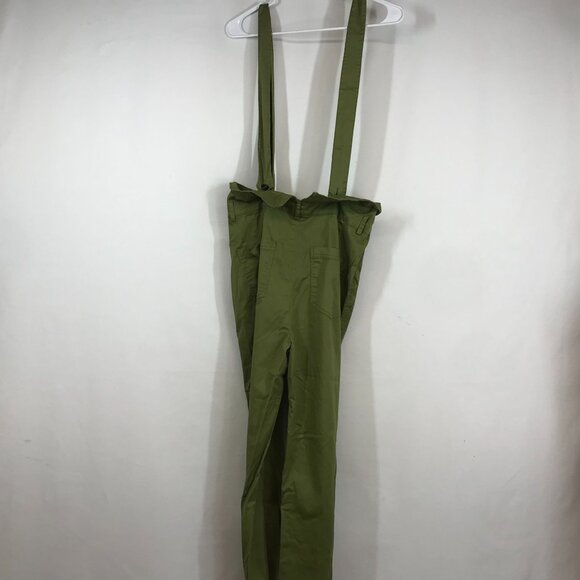 CURRENT AIR - WOMEN'S SMALL -GREEN COTTON BLEND OVERALLS ~ WIDE LEG TROUSERS - Picture 2 of 4